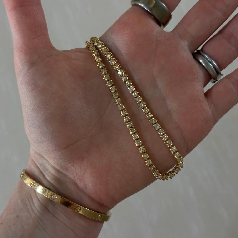 Natural Diamond Tennis Necklace - Picture 3 of 7